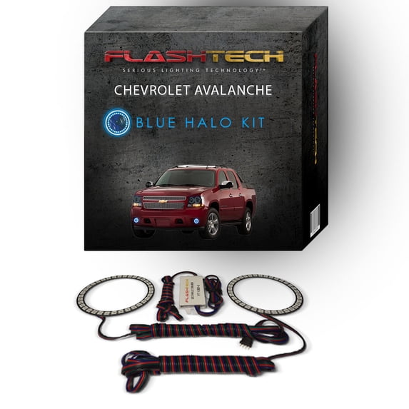 Flashtech Blue Angel Eye LED Fog Light Halo kit for 07-13 Chevrolet Avalanche Fog Lights