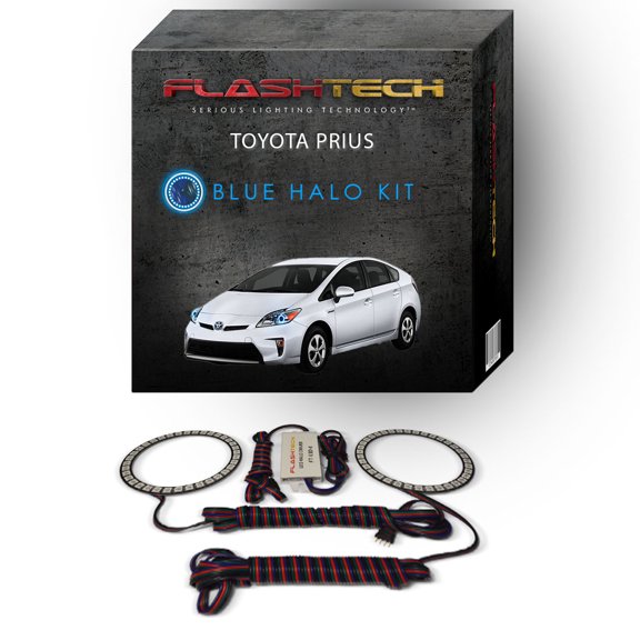 Flashtech Blue Angel Eye LED Headlight Halo Ring kit for 2010-2015 Toyota Prius Headlights
