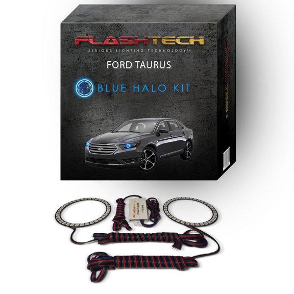 Flashtech Blue Angel Eye LED Headlight Halo Ring kit for 2013-2016 Ford Taurus Headlights