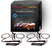 Flashtech Blue Angel Eye LED Headlight Halo kit for 1998-2002 Chevrolet Camaro Headlights