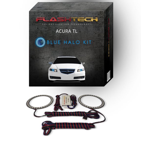 Flashtech Blue Angel Eye LED Headlight Halo Ring kit for 2005-2007 Acura TL Headlights