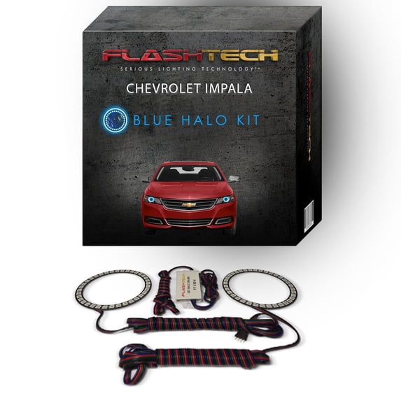 Flashtech Blue Angel Eye LED Headlight Halo kit for 2014-2016 Chevrolet Impala Headlights