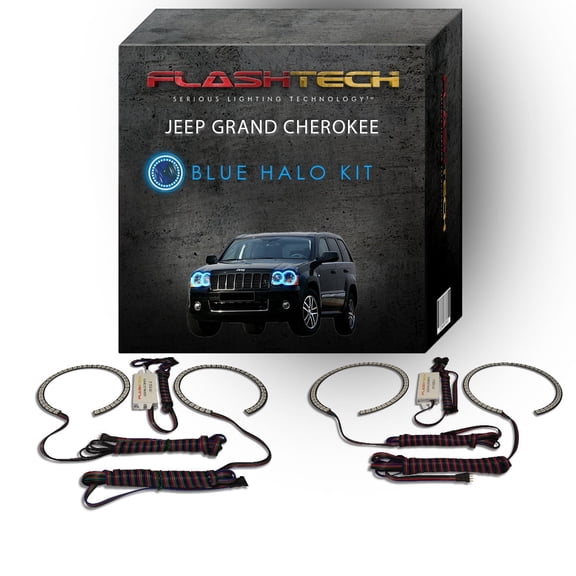 Flashtech Jeep Grand Cherokee LED Halo Ring Exterior Lights fits Jeep Grand Cherokee 4 Pieces
