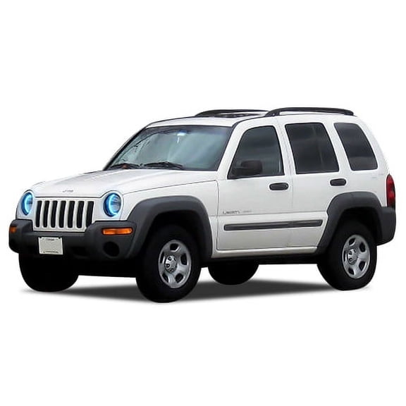 Flashtech Blue LED Halo Ring Headlight Kit for Jeep Liberty 02-07