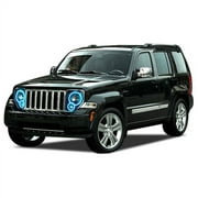 Flashtech Blue LED Halo Ring Headlight Kit for Jeep Liberty 08-13
