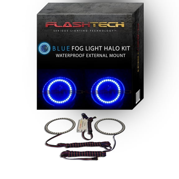 Flashtech Blue Waterproof LED Fog Light Halo kit for 2011-2014 Dodge Charger Fog Lights