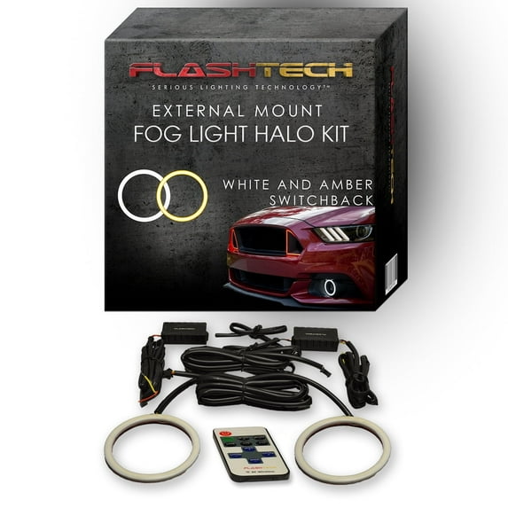Flashtech External RF White Switchback LED Halo Kit for 07-14 Lincoln Navigator Fog Lights