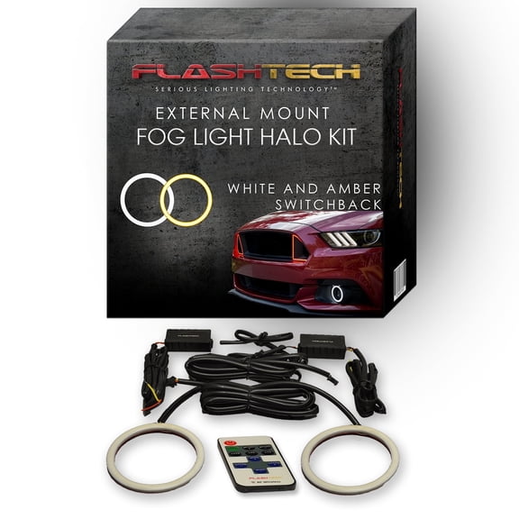 Flashtech External RF White Switchback LED Halo Kit for 2007-2009 Ford Escape Fog Lights