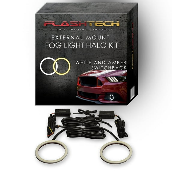 Flashtech External White Switchback LED Halo Ring kit for 2006-2010 Pontiac G6 Fog Lights