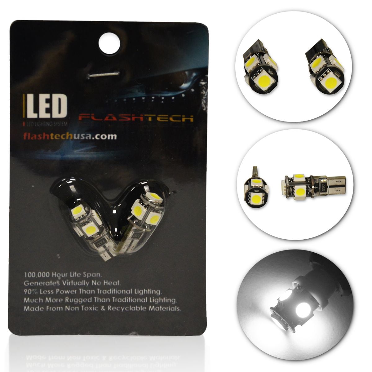 Flashtech Extremely Bright LED Bulbs for Car Interior Dome Map Door ...