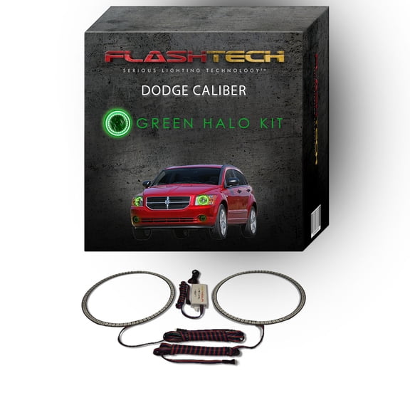 Flashtech Green Angel Eye LED Headlight Halo kit for 2007-2012 Dodge Caliber Headlights