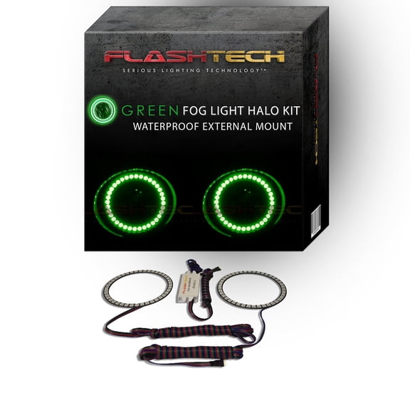 Flashtech Green Waterproof LED Fog Light Halo kit for 2005-2007 Ford Freestyle Fog Lights