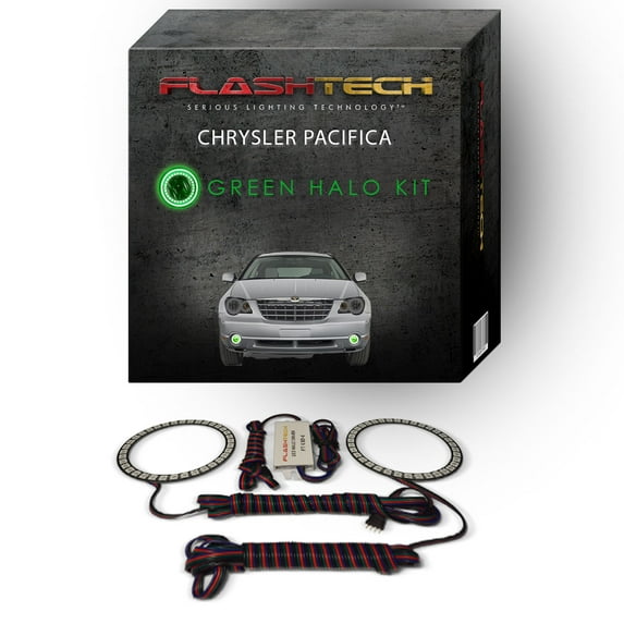 Flashtech Green Angel Eye LED Fog Light Halo kit for 06-09 Chrysler Pacifica Fog Lights