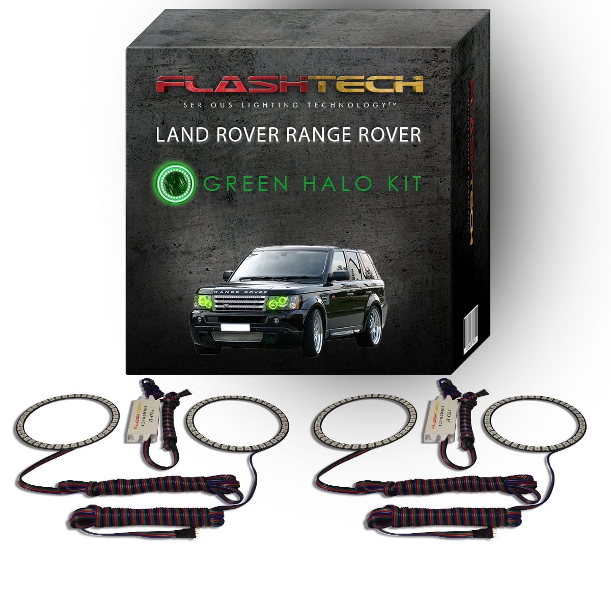 Flashtech Green Angel Eye LED Halo kit for 2006-2010 Land Rover Range ...
