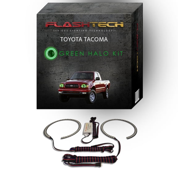 Flashtech Green Angel Eye LED Headlight Halo kit for 2001-2004 Toyota Tacoma Headlights