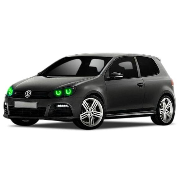 Flashtech Green Angel Eye LED Headlight Halo kit for 2010-2013 Volkswagen Golf Headlights