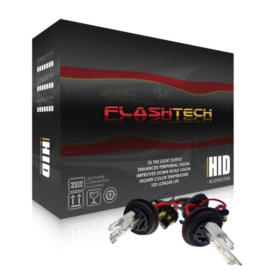 Flashtech H13 Bulb Size 12V HID Headlight Replacement Kit -6000K