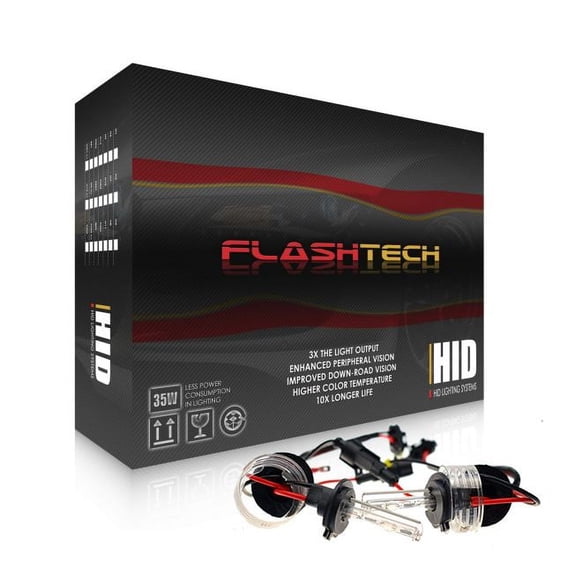 Flashtech H3 Bulb Size 12V HID Headlight Replacement Bulb -10000K (1 Pair)
