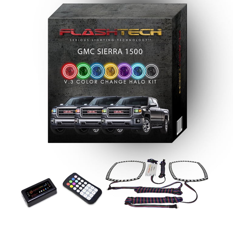 Kit Lumières Bluetooth Corne De Bœuf Halo Yeux Du Diable RVB - 12V LED - Pour Voiture, Contrôle App