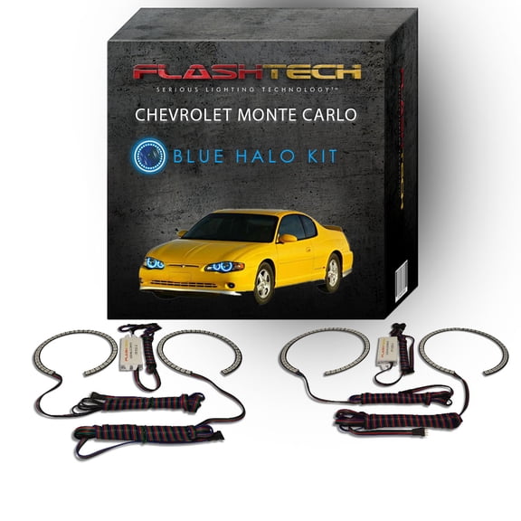 Flashtech Monte Carlo LED Halo Exterior Decorative Lights, Blue, 4 Pieces