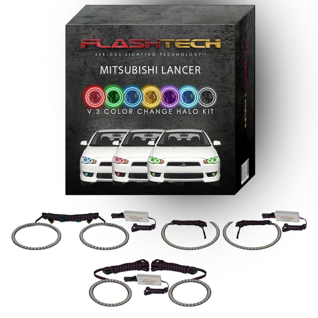 Flashtech RGB Color Changing Halo kit for 08-16 Mitsubishi Lancer ...