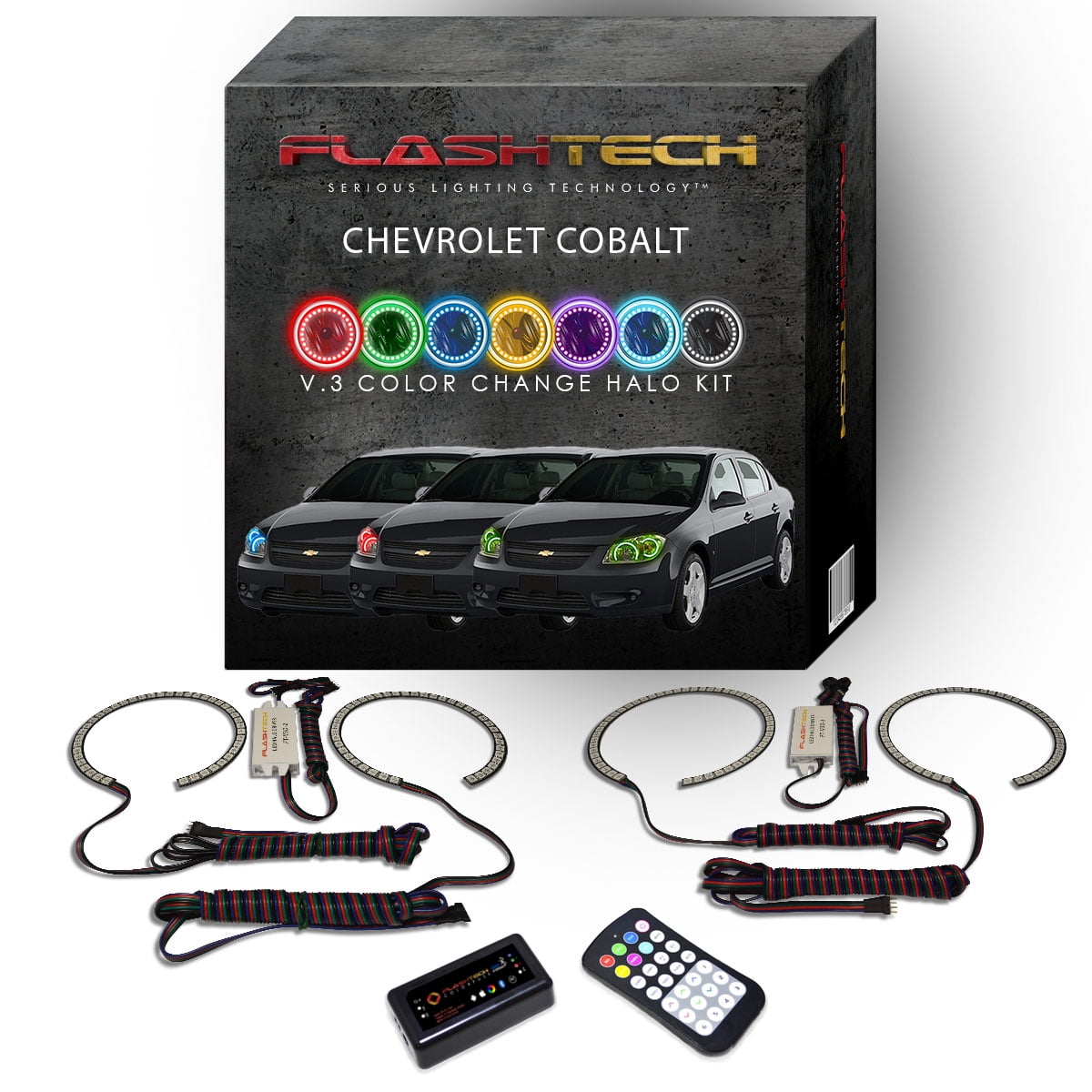 Flashtech RGB Multi Color Bluetooth LED Halo kit for 2005-2010 ...