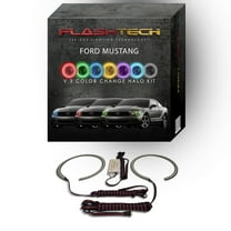 Flashtech RGB Multi Color Changing LED Halo Ring kit for 2010-2013 Ford Mustang Headlights