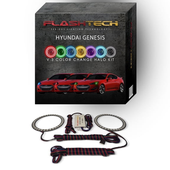 Flashtech RGB Multi Color Changing LED Halo kit for 2013-2016 Hyundai Genesis Headlights