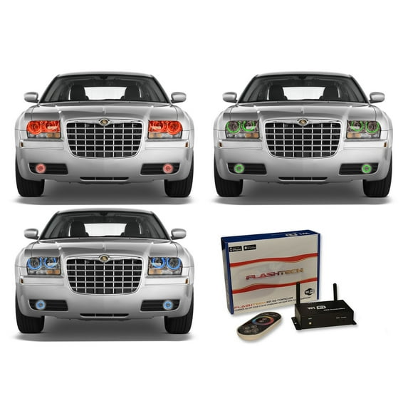 Flashtech RGB Multi Color Halo kit w/ Wifi for 05-10 Chrysler 300 Headlight & Fog Lights