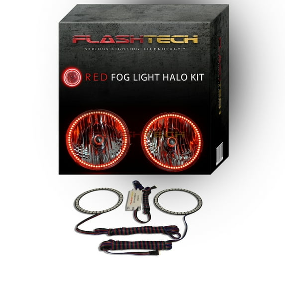 Flashtech Red Angel Eye LED Fog Light Halo Ring kit for 2004-2015 Ford F-150 Fog Lights