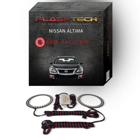 Flashtech Red Angel Eye LED Fog Light Halo Ring kit for 2013-2015 Nissan Altima Fog Lights