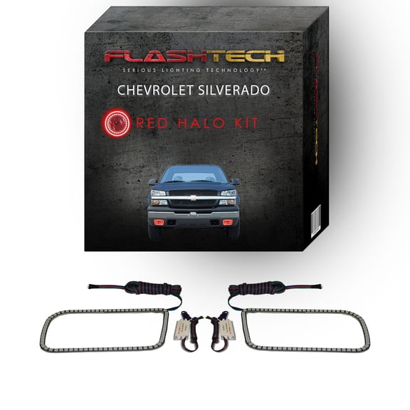 Flashtech Red Angel Eye LED Fog Light Halo kit for 03-06 Chevrolet Silverado Fog Lights