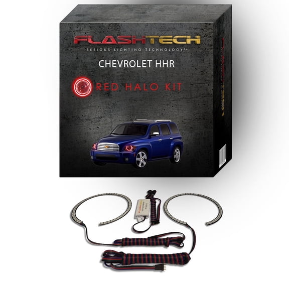 Flashtech Red Angel Eye LED Headlight Halo Ring kit for 2006-2011 Chevrolet HHR Headlights
