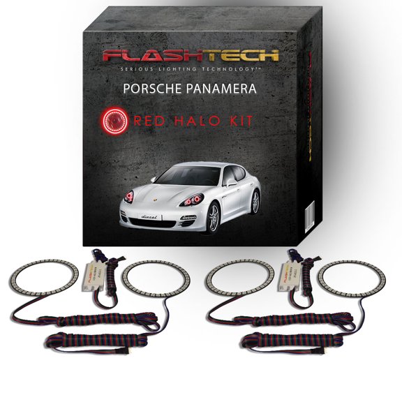 Flashtech Red Angel Eye LED Headlight Halo kit for 2010-2013 Porsche Panamera Headlights