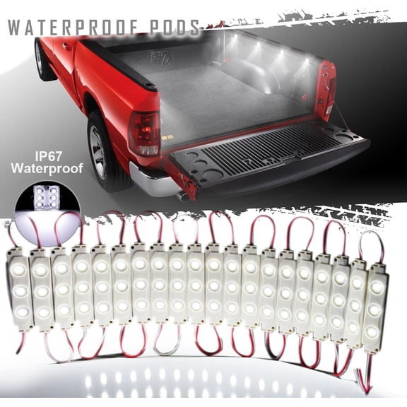 Flashtech Waterproof LED Pods, 3-Pod Cool White Accent Lighting Kit, IP67 Submersible for Automotive, Marine, Under-Body, Grill, and Interior Use