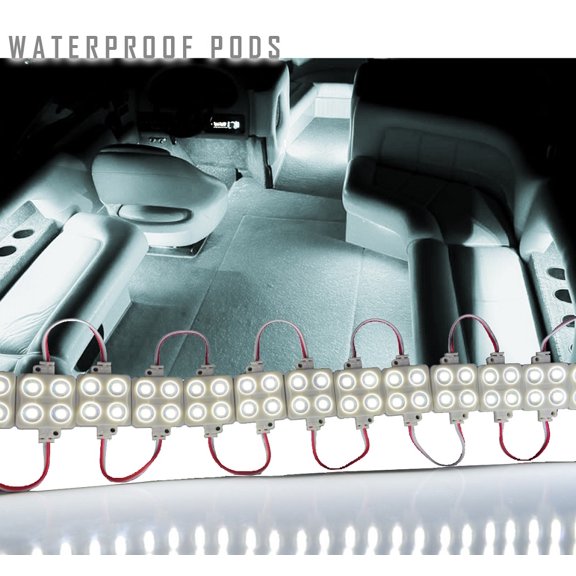Flashtech Waterproof LED Pods Boat Accent Lighting, 4 Pod LED Cool White