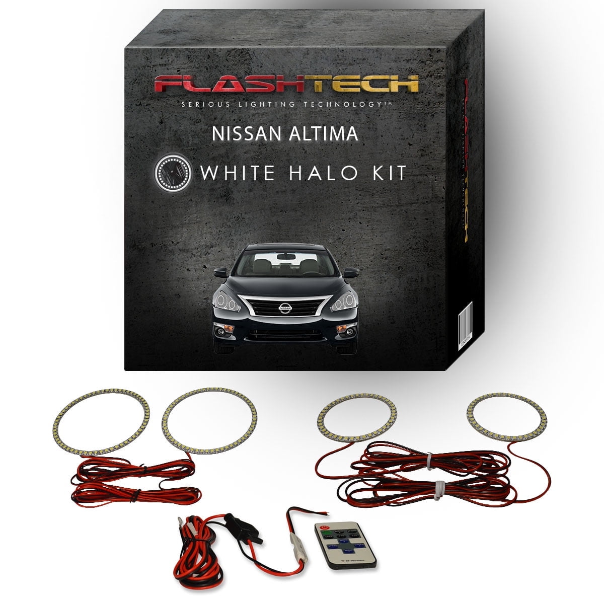Flashtech White Angel Eye LED Halo kit & RF Remote for 2013-2015 Nissan ...