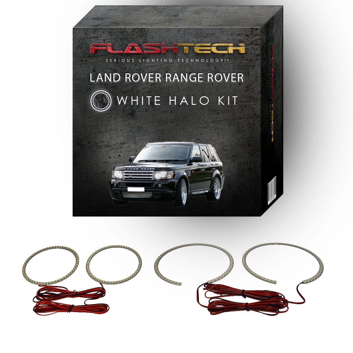 Flashtech White Angel Eye LED Halo kit for 2006-2009 Land Rover Range ...