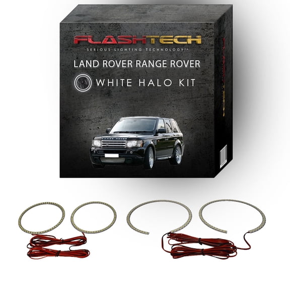 Flashtech White Angel Eye LED Halo kit for 2006-2009 Land Rover Range Rover Headlights