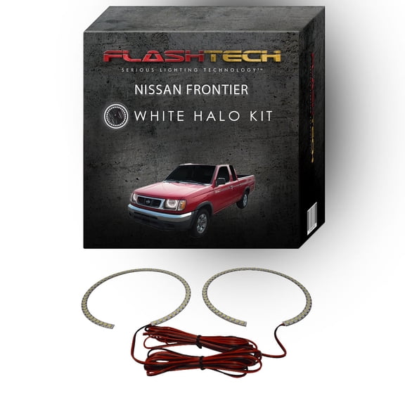 Flashtech White Angel Eye LED Headlight Halo kit for 1998-2000 Nissan Frontier Headlights
