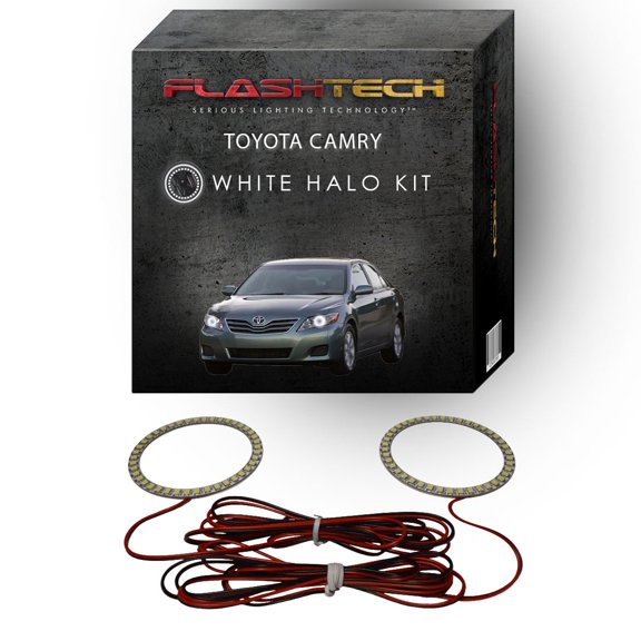 Flashtech White Angel Eye LED Headlight Halo kit for 2010-2011 Toyota Camry Headlights