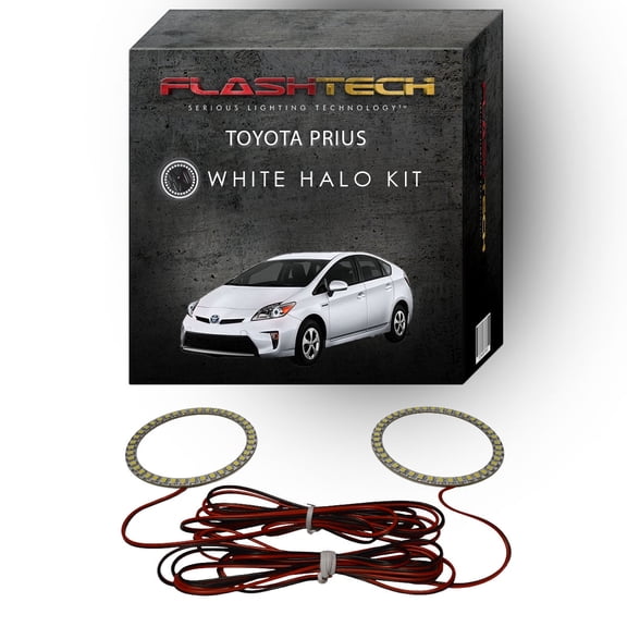 Flashtech White Angel Eye LED Headlight Halo kit for 2010-2015 Toyota Prius Headlights
