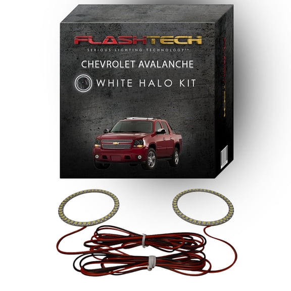 Flashtech White Angel Eye LED Fog Light Halo kit for 07-13 Chevrolet Avalanche Fog Lights