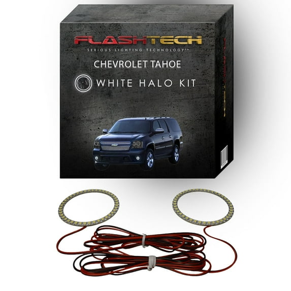 Flashtech White Angel Eye LED Fog Light Halo kit for 2007-2013 Chevrolet Tahoe Fog Lights