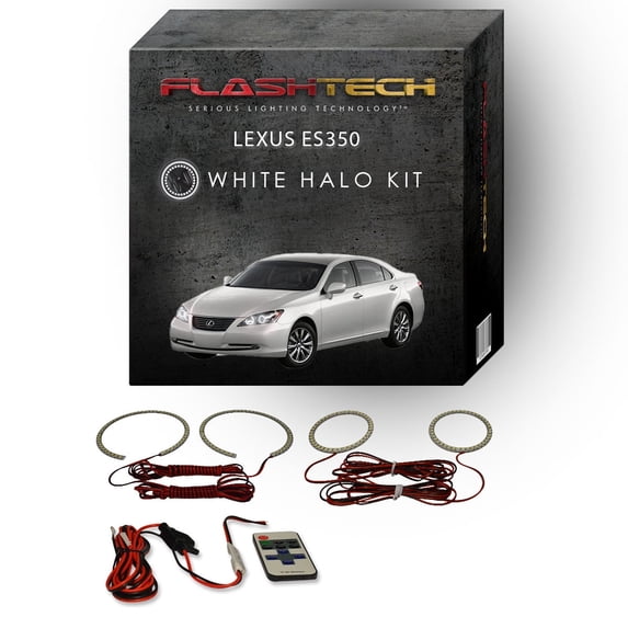 Flashtech White Angel Eye LED Halo kit & RF Remote for 2007-2009 Lexus ES350 Headlights