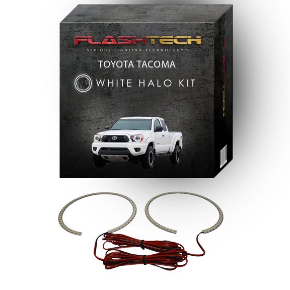 Flashtech White Angel Eye LED Headlight Halo kit for 2012-2015 Toyota Tacoma Headlights