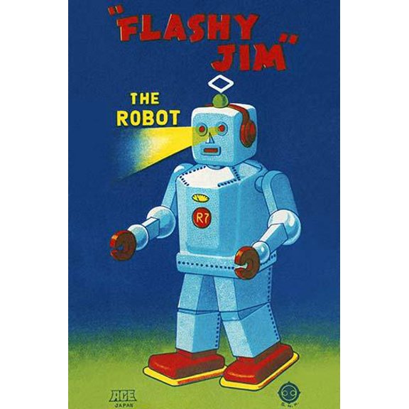 Flashy Jim - The Robot- Fine Art Canvas Print (20" x 30")