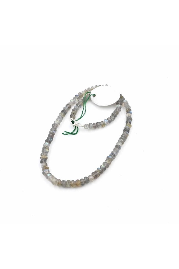 Flashy Labradorite Rondelle Beads Necklace, Smooth Crystal Necklace, Labradorite Gemstone Jewelry, Healing Crystal Necklace, Beaded Necklace