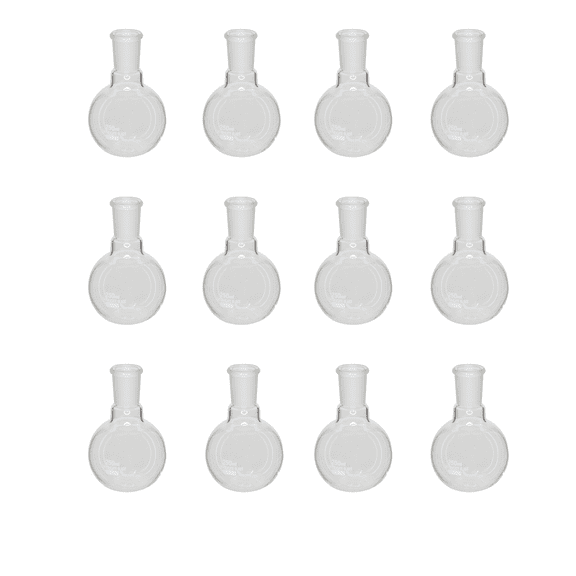 Flask - Boiling Flask Flat Bottom with 24/40 Ground Glass Joint 250ml Capacity. Case of 12 Flasks.