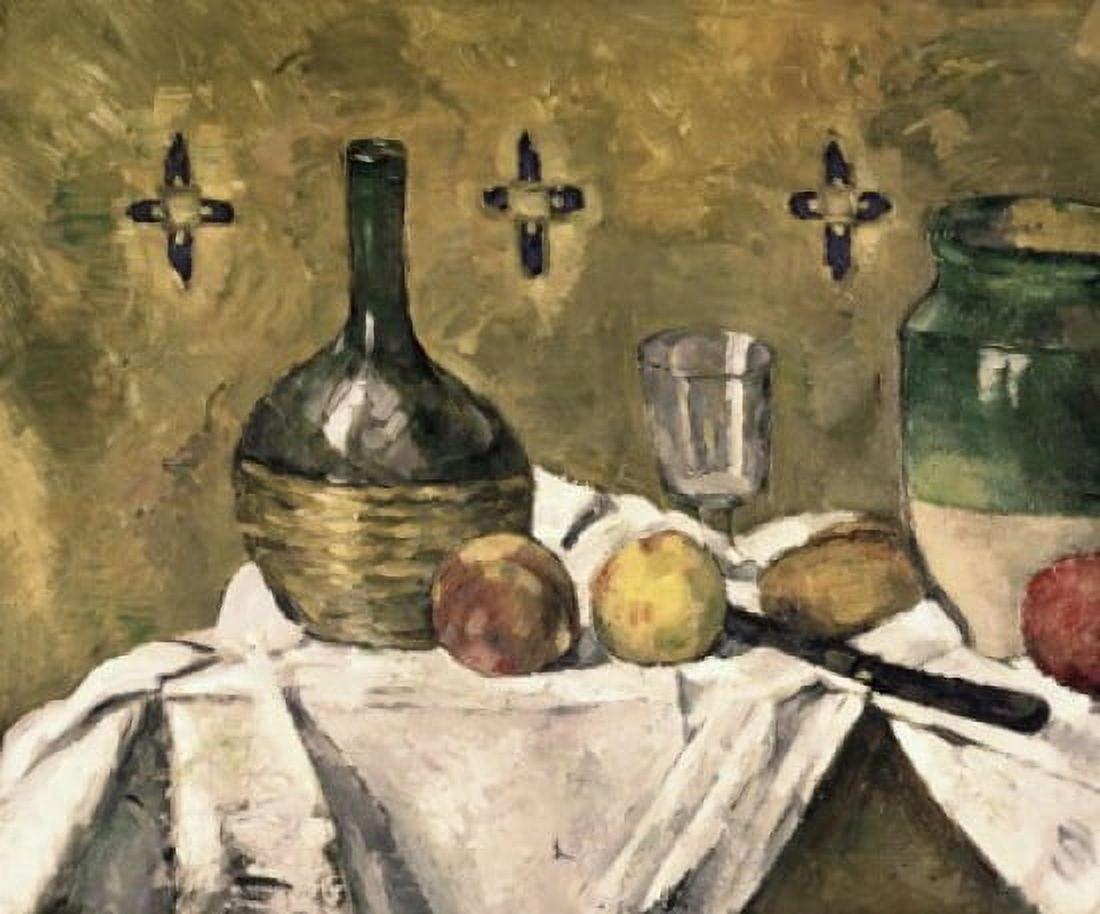 Flask Glass & Fruit 1877 Paul Cezanne (1839-1906 French) Oil on canvas Solomon R Guggenheim Museum New York USA Canvas Art - Paul Cezanne (18 x 24)